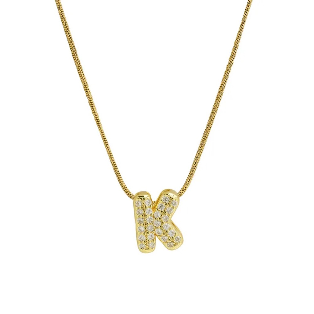 Gold Crystal Initial “K”Necklace